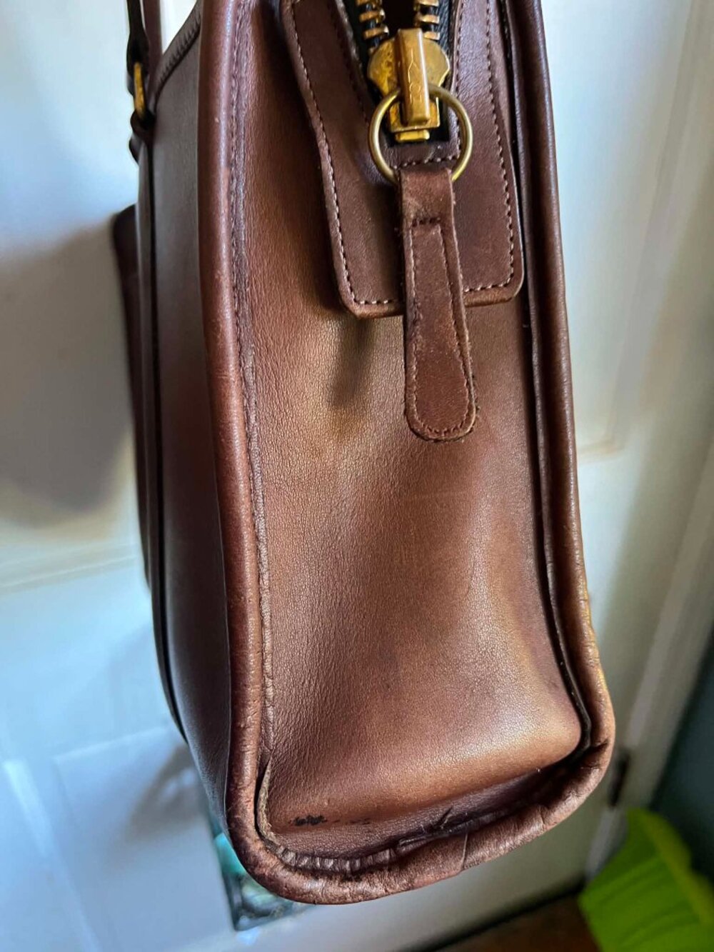 Coach Vintage 80s Shoulder Brief Bag Tote Leather 5230 Brown - Picture 5 of 14